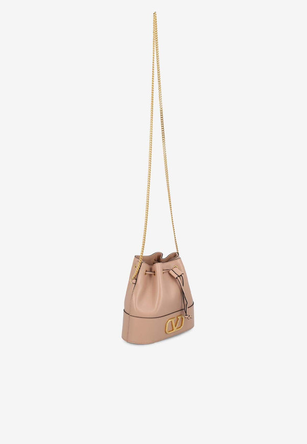 Mini VLogo Signature Leather Bucket Bag