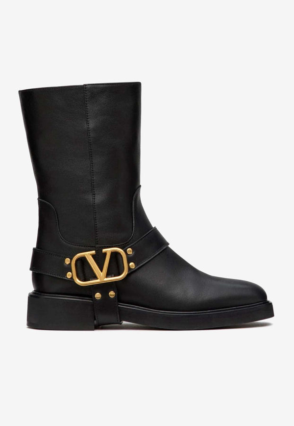 VLogo Signature Leather Ankle Boots