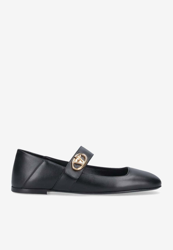 VLogo Locker Mary-Jane Leather Ballet Flats