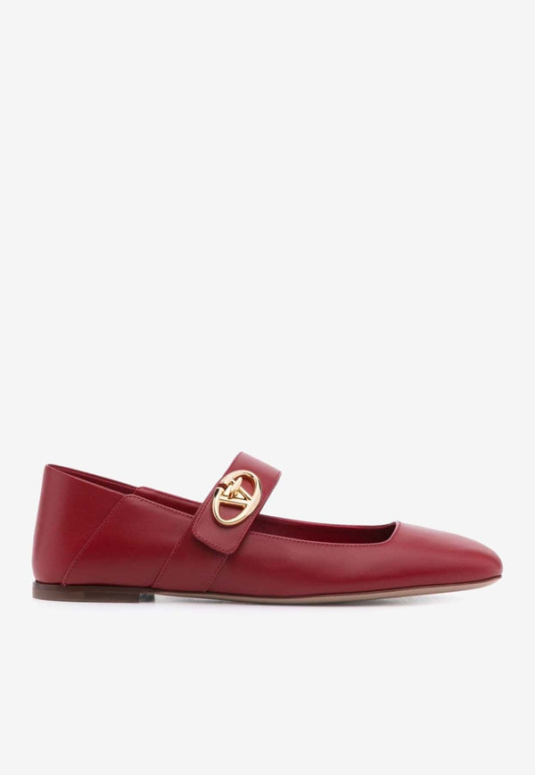 VLogo Locker Mary-Jane Leather Ballet Flats