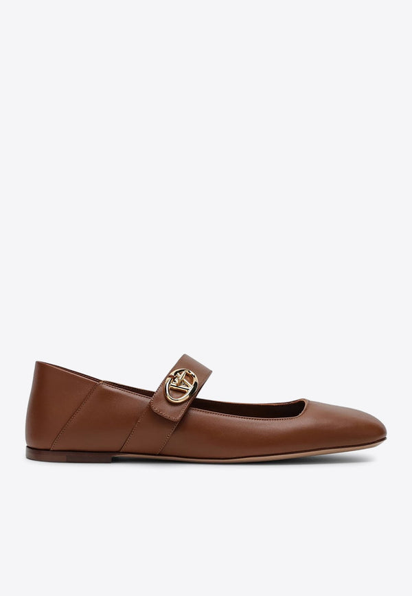 VLogo Mary-Jane Leather Ballet Flats