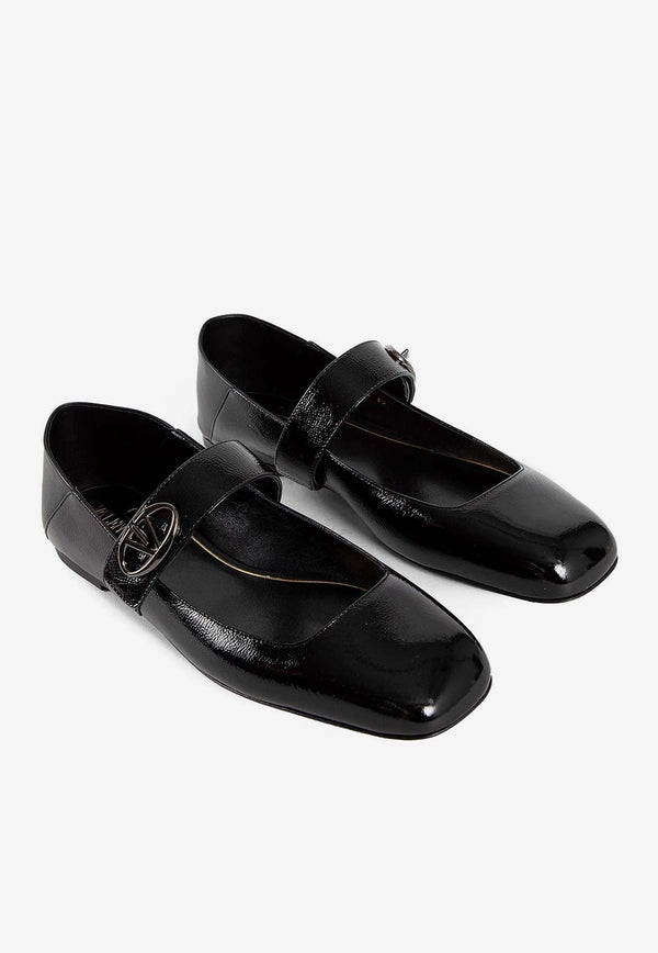 VLogo Locker Mary-Jane Patent Leather Ballet Flats