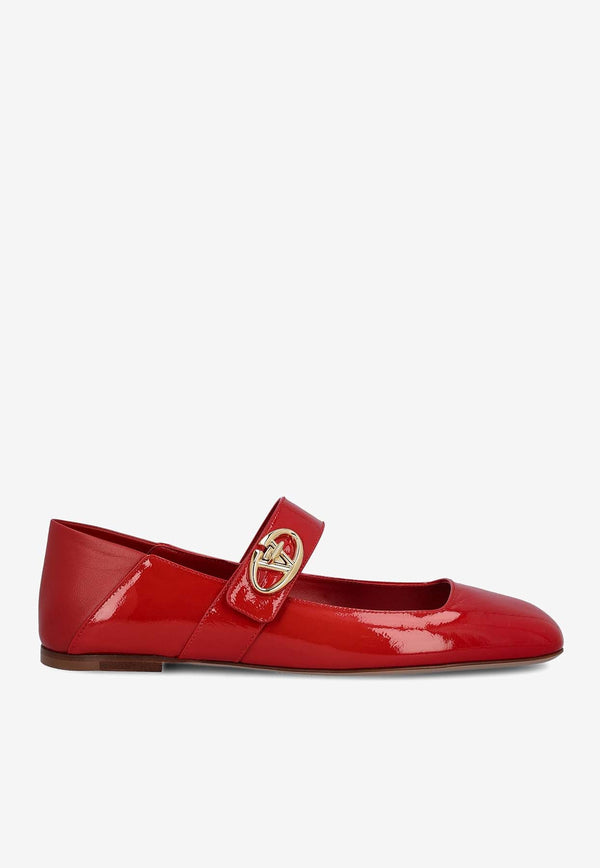 VLogo Locker Mary-Jane Patent Leather Ballet Flats