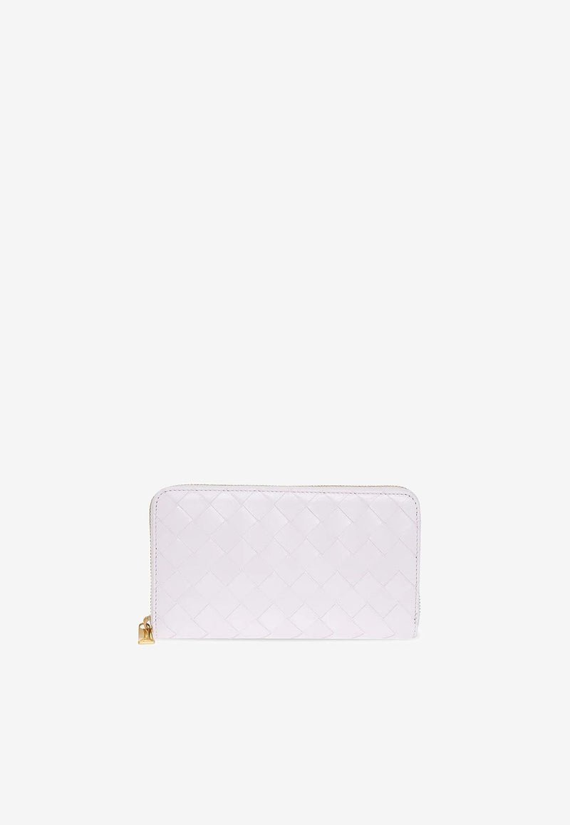 Zip-Around Intrecciato Nappa Leather Wallet