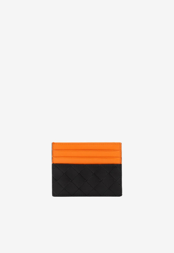 Bi-Color Intrecciato Leather Cardholder