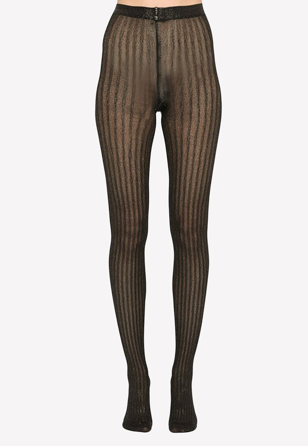 Ribbed Knit Lurex Tights