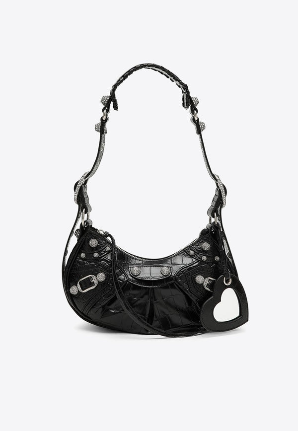 XS Le Cagole Shoulder Bag in Croc Embossed Leather