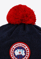 Boys Logo Patch Pom Pom Wool Beanie