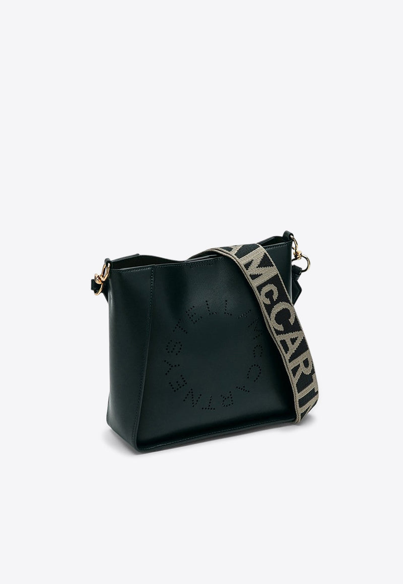 Perforated Logo Shoulder Bag in Faux Leather