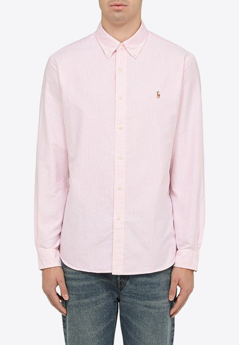 Logo Embroidered Striped Shirt