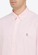 Logo Embroidered Striped Shirt