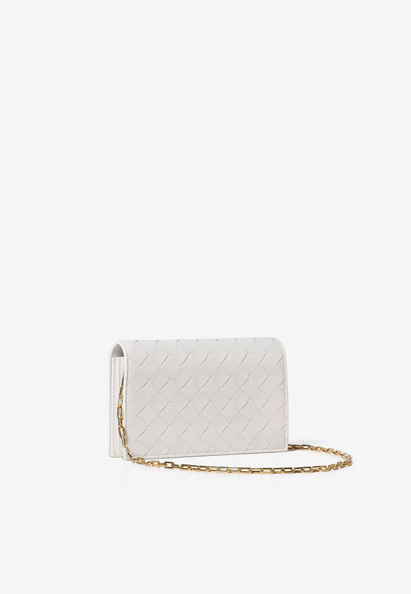 Mini Bag on Chain in Intrecciato Leather