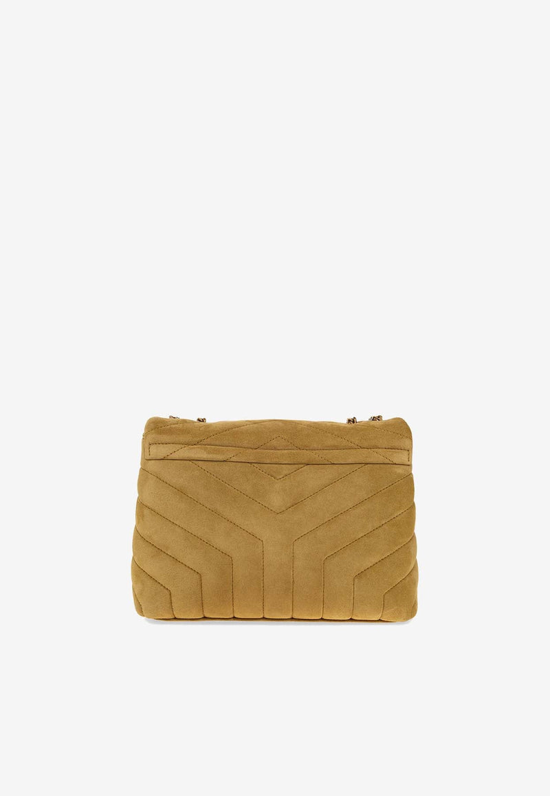 Small Loulou Shoulder Bag in Quilted Suede