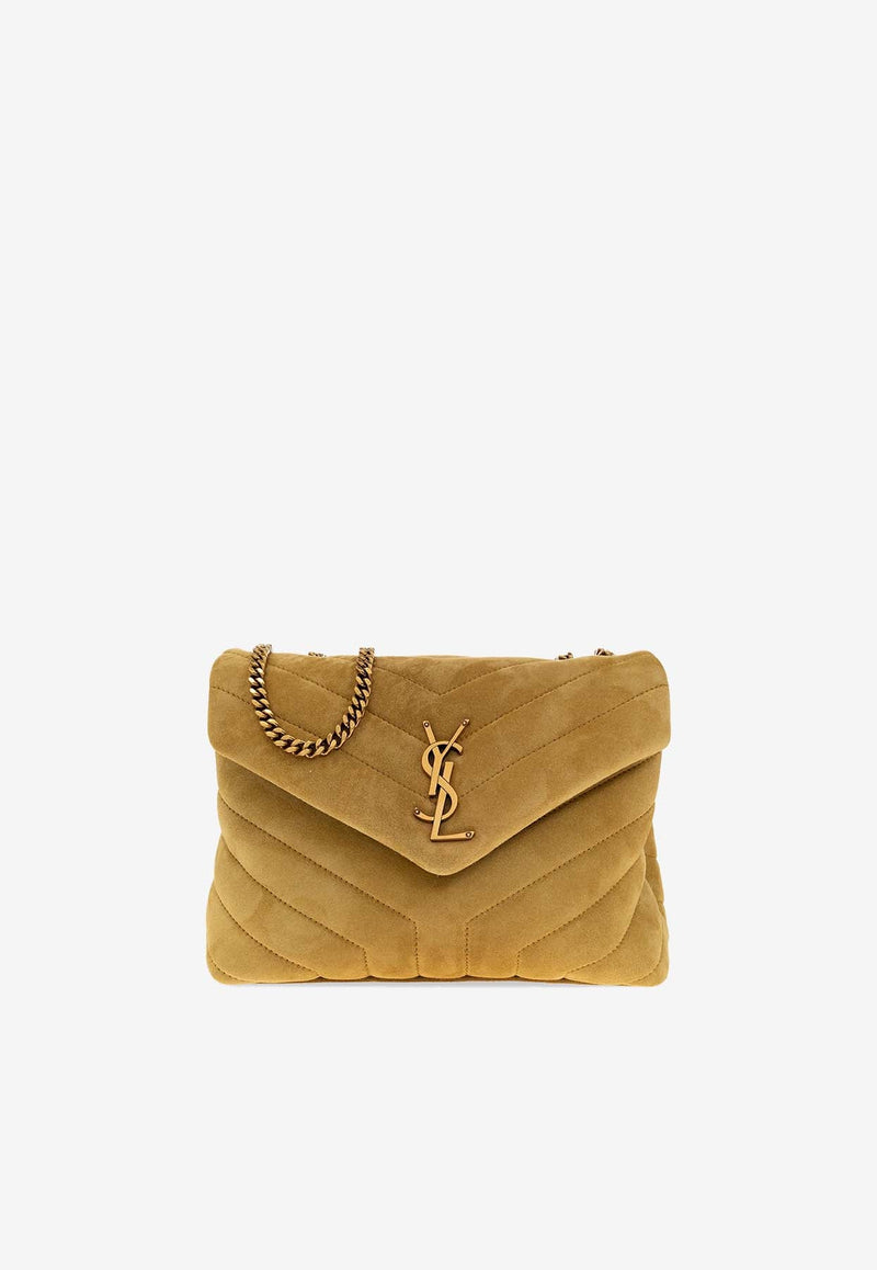 Small Loulou Shoulder Bag in Quilted Suede