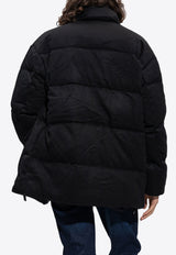High-Neck Quilted Wool Jacket