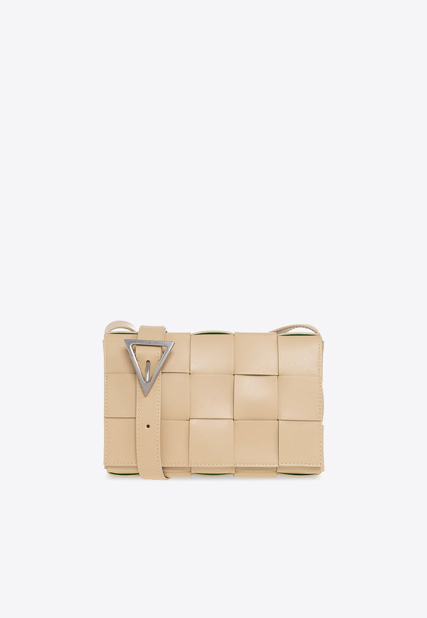 Cassette Shoulder Bag in Intreccio Leather