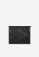 Intrecciato Leather Pouch Bag