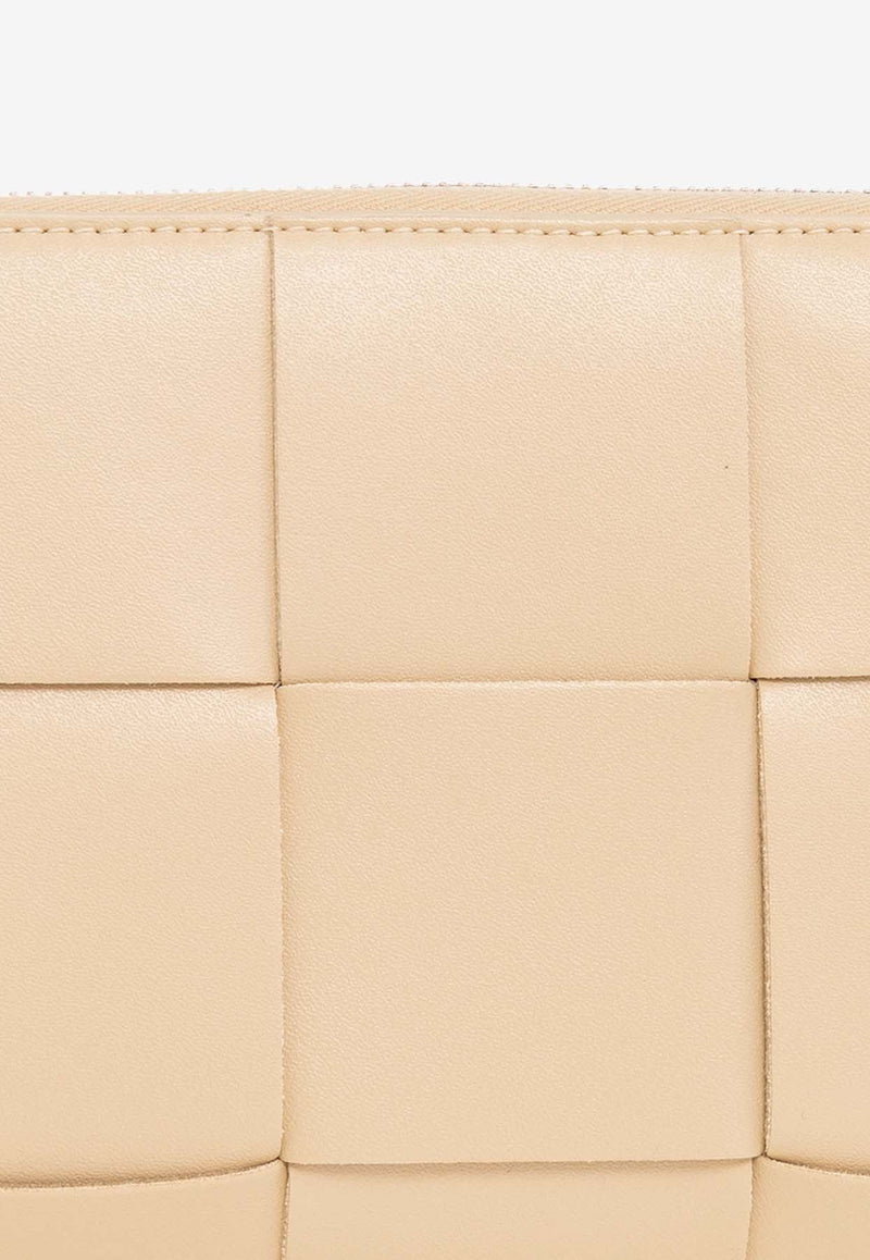 Cassette Zip-Around Intreccio Leather Wallet