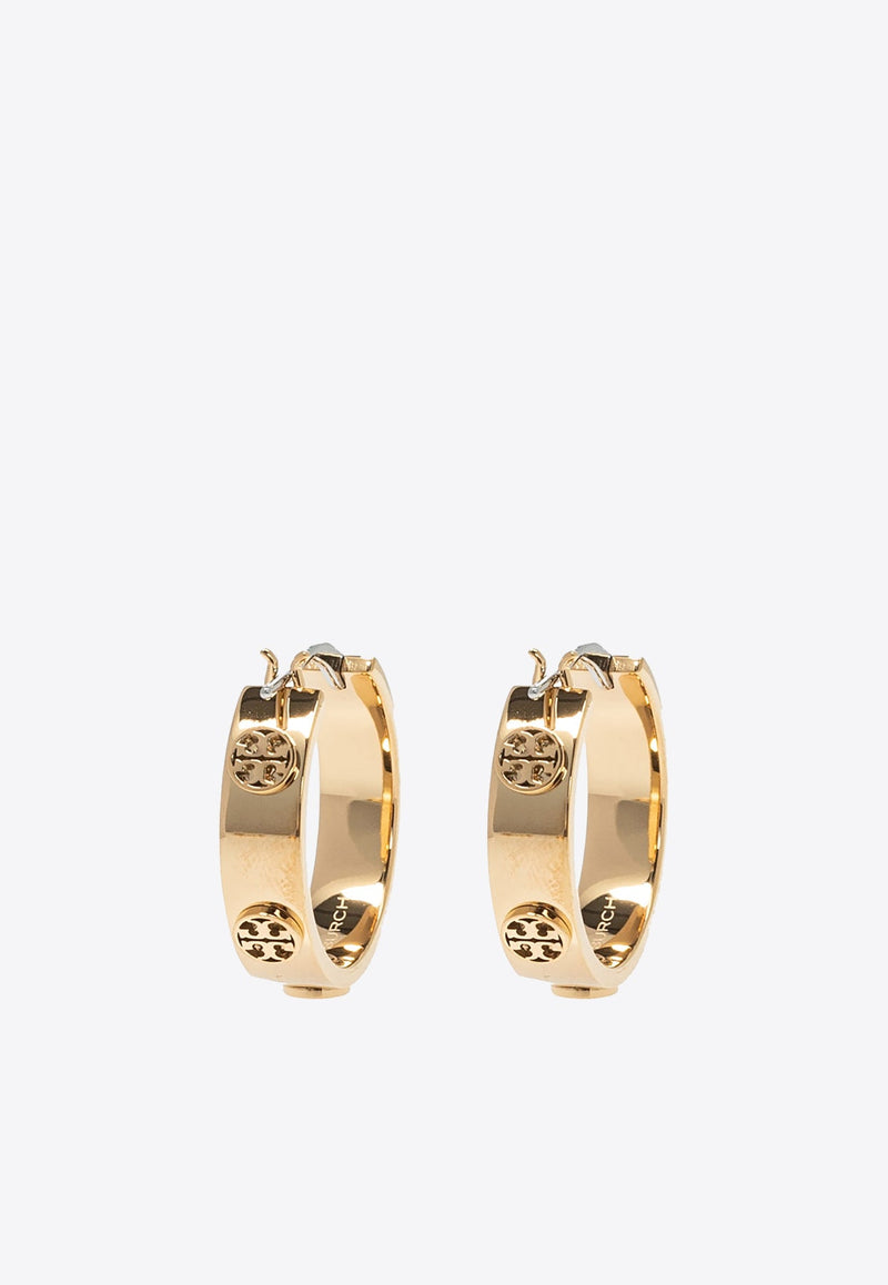 Miller Logo Embossed Hoop Earrings