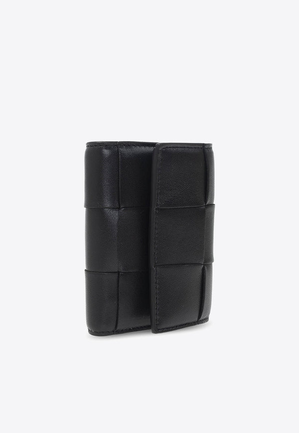 Cassette Intrecciato Leather Tri-Fold Wallet