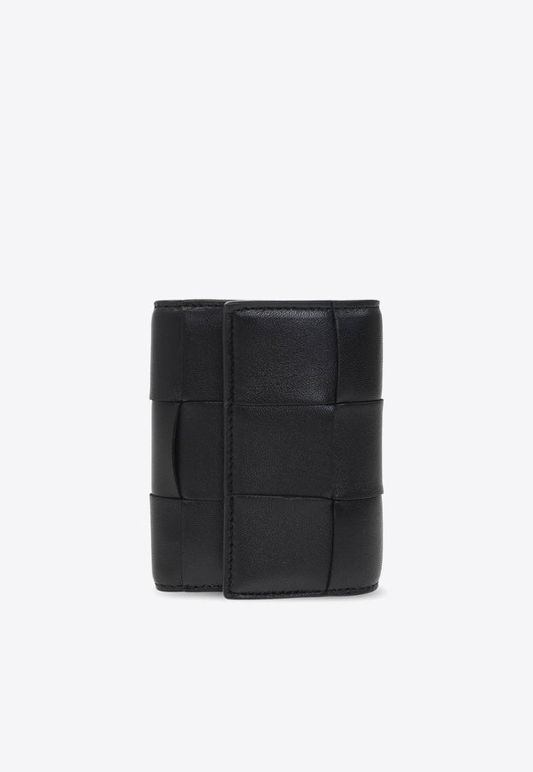 Cassette Intrecciato Leather Tri-Fold Wallet