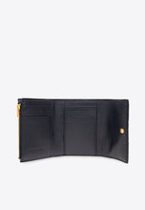 Cassette Intrecciato Leather Tri-Fold Wallet