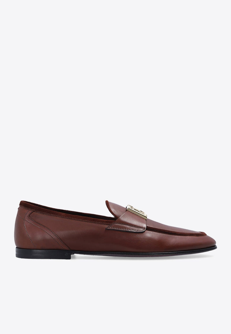 Interlocking DG-Plaque Leather Loafers