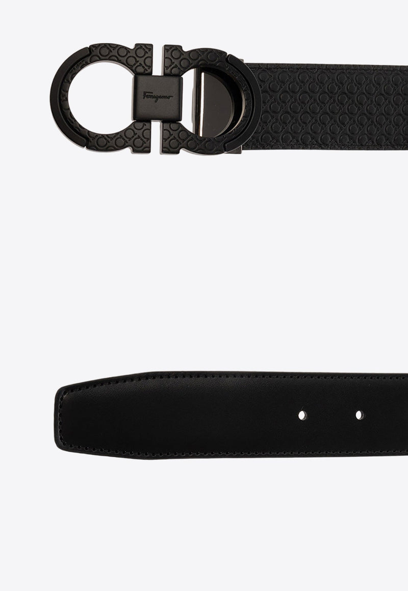 Reversible Gancini Leather Belt