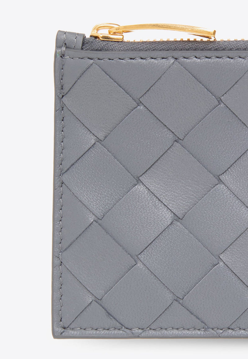 Long Zip Cardholder in Intrecciato Leather