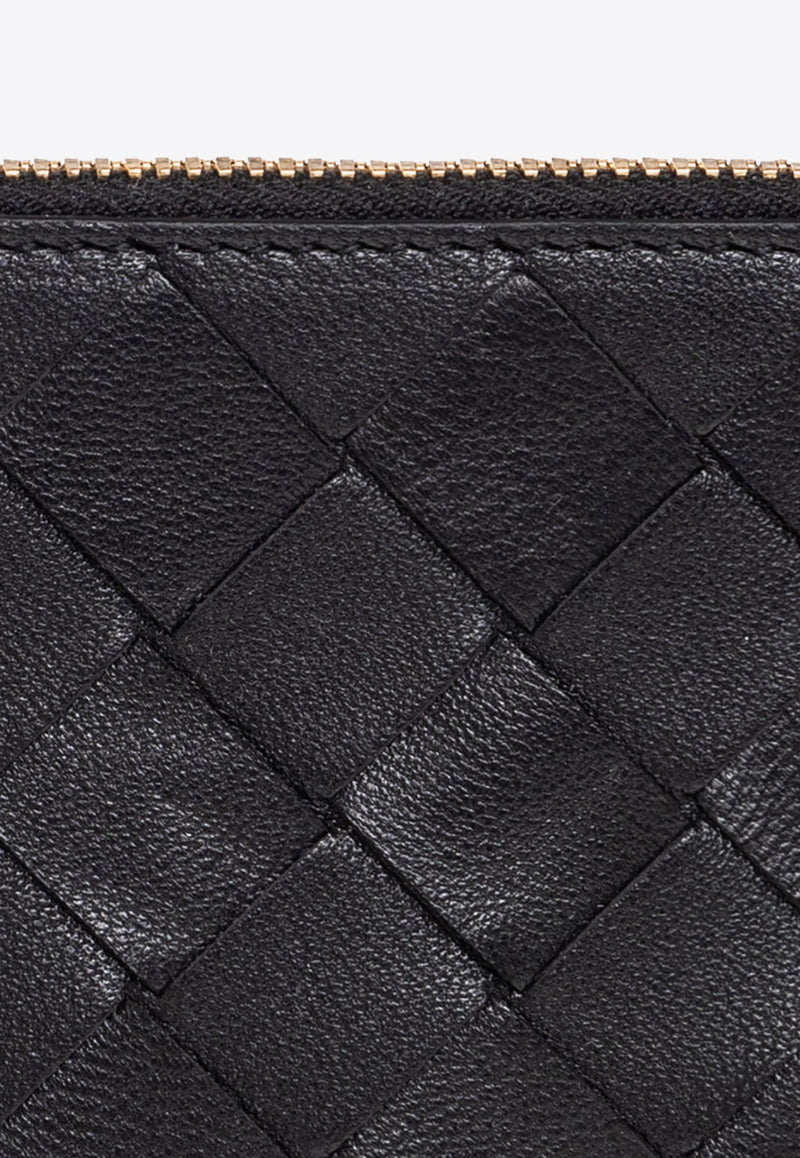 Long Zip Cardholder in Intrecciato Leather