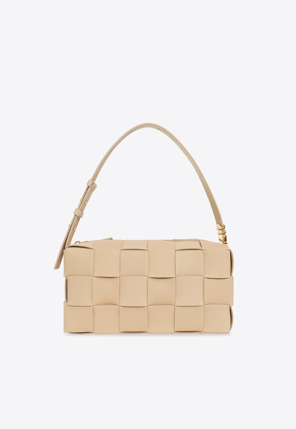 Medium Brick Cassette Shoulder Bag in Intrecciato Leather