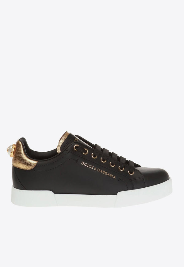 Logo Low-Top Leather Sneakers