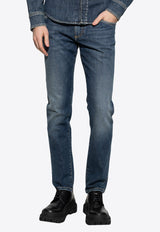 Logo Plate Stretch Slim Jeans