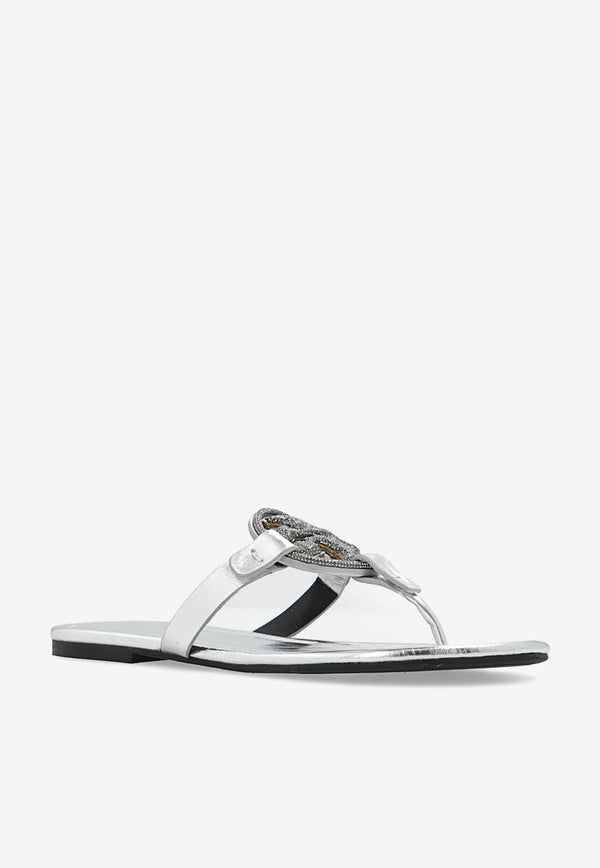 Miller Metallic Leather Thong Sandals