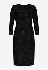 Knee-Length Tweed Dress