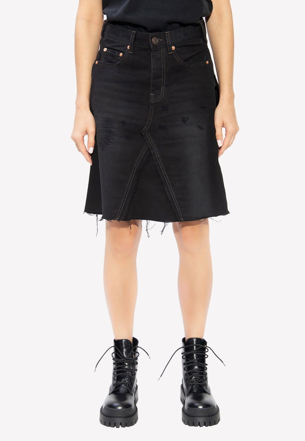 Knee-Length Denim Skirt