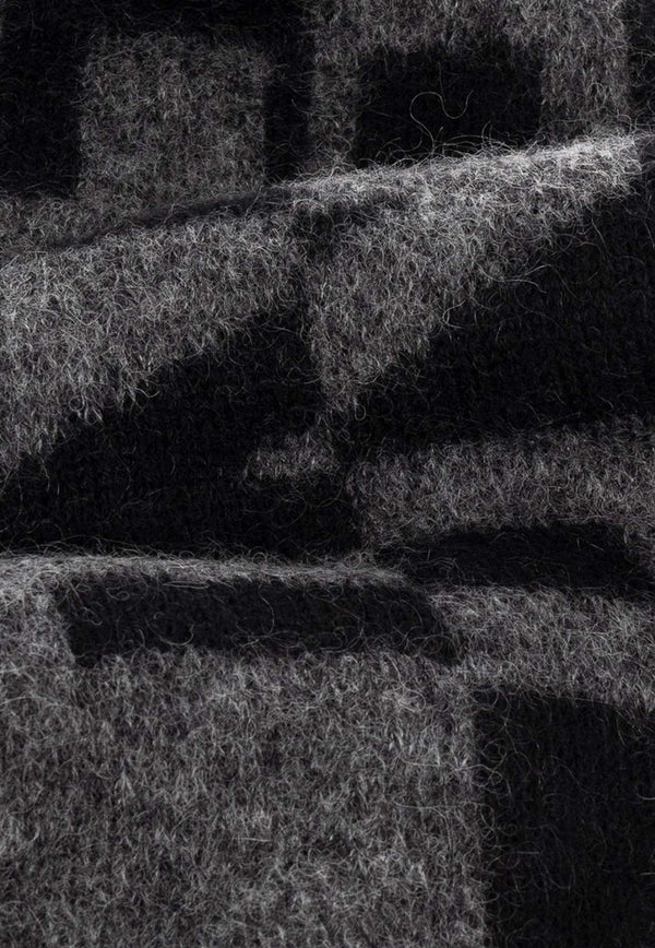 Intarsia-Logo Wool Scarf