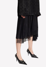 Lace-Trimmed Midi Skirt