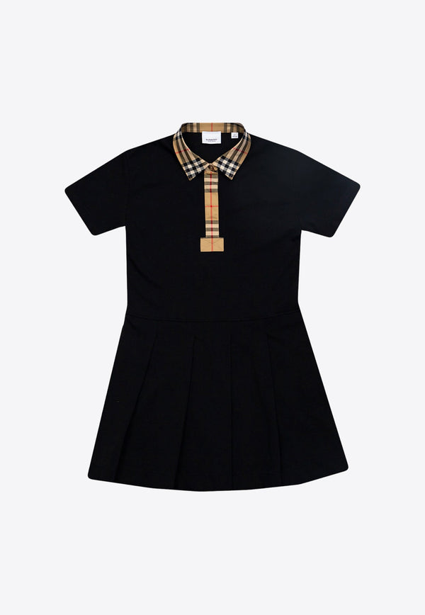 Girls Sigrid Checked Collar Dress