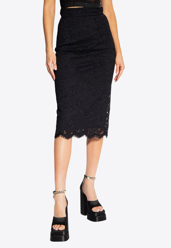 Floral Lace Midi Skirt