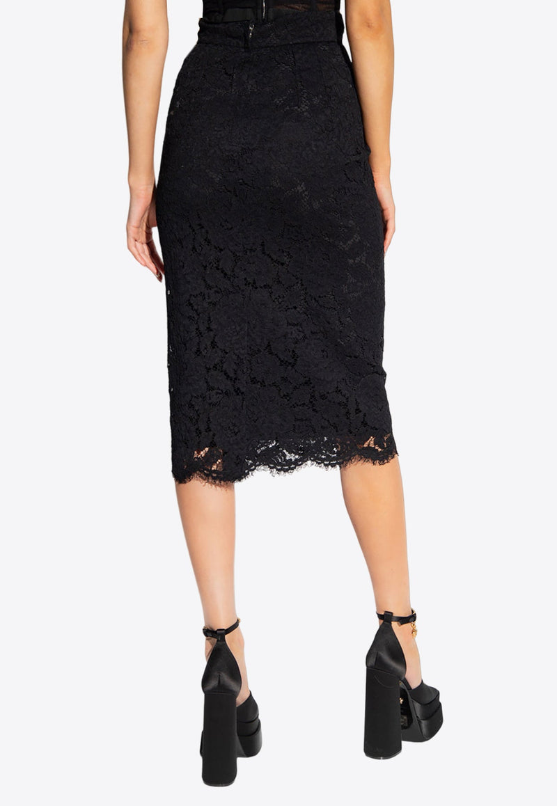 Floral Lace Midi Skirt