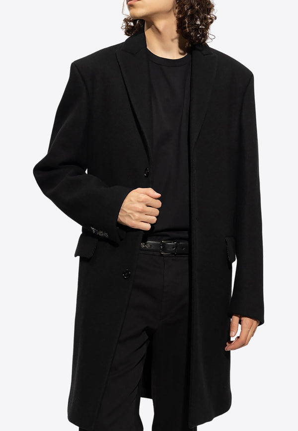 Single-Breasted Wool Jersey Coat