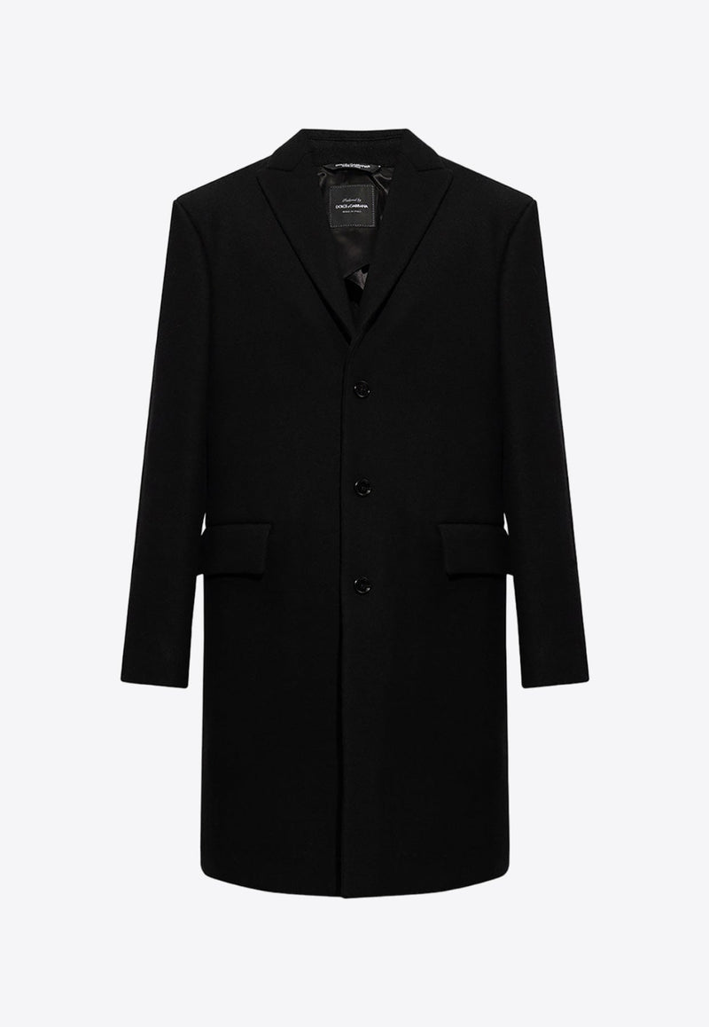 Single-Breasted Wool Jersey Coat