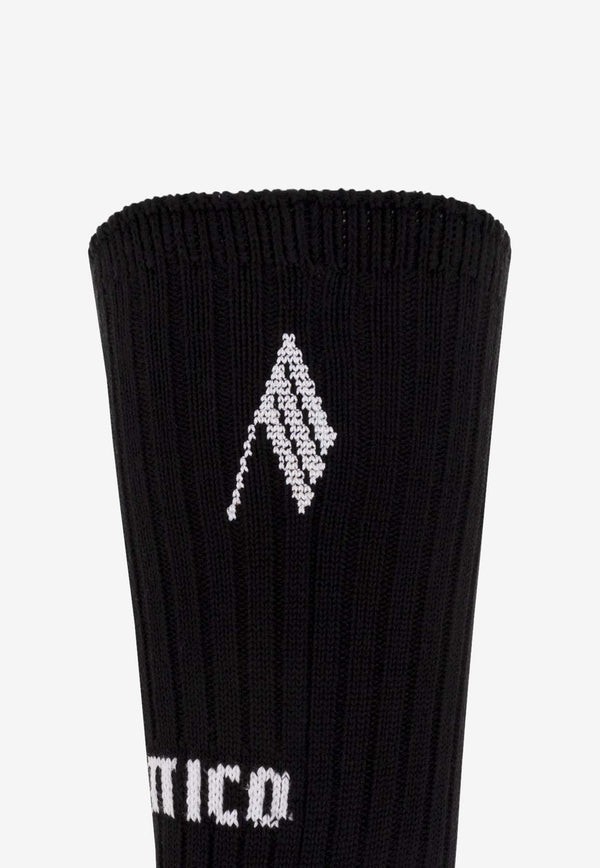 Intarsia Knit Logo Socks