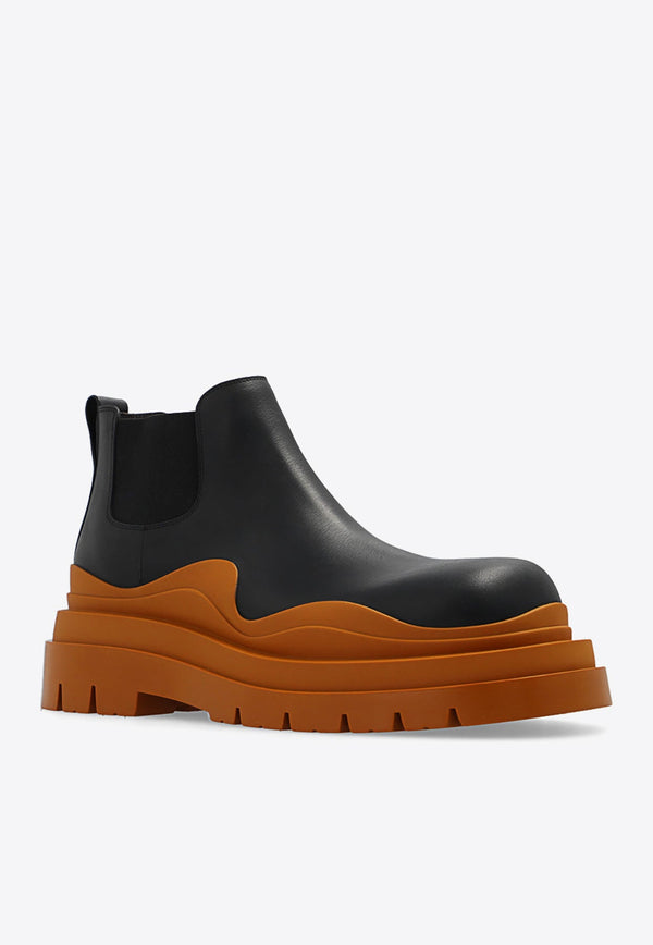 Tire Calf Leather Chelsea Boots