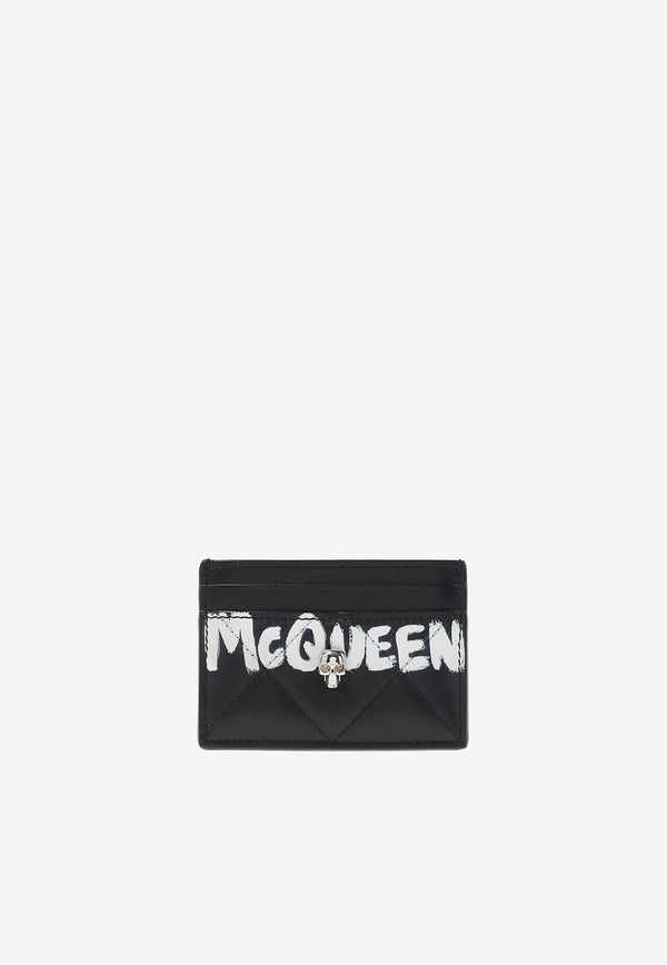 Graffiti Logo Quilted Leather Cardholder