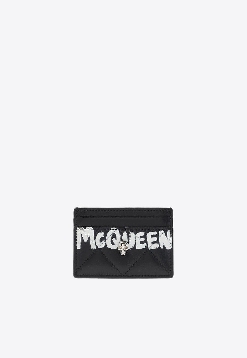 Graffiti Logo Quilted Leather Cardholder