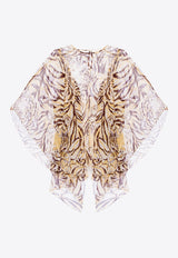 Tiger Print Flouncy Blouse