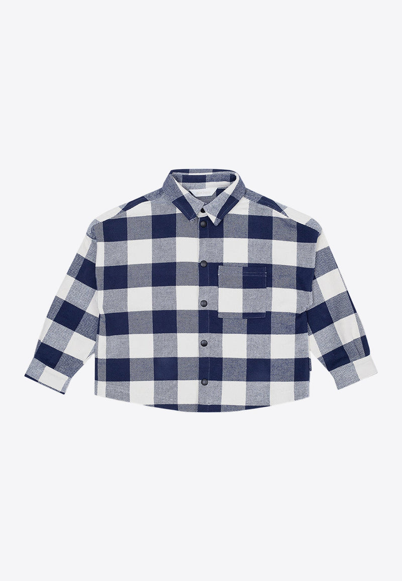 Boys Plaid Check Long-Sleeved Shirt