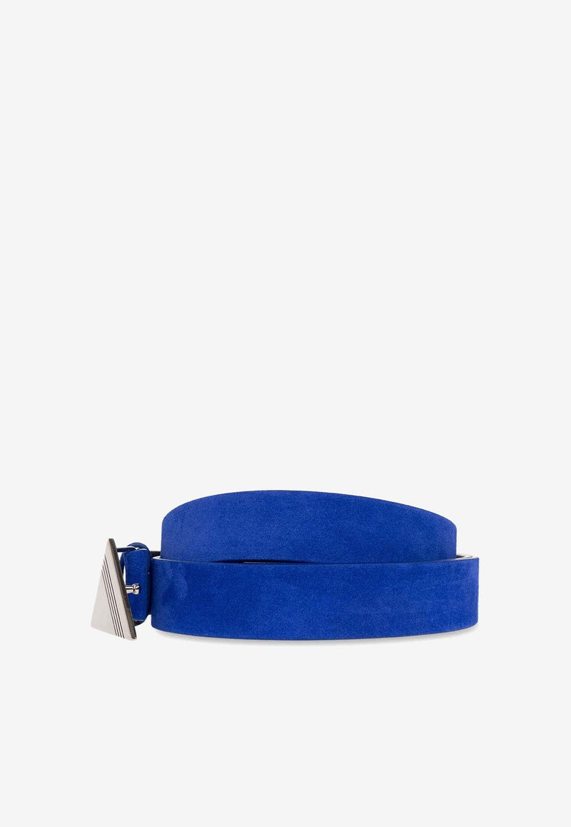 Logo-Plaque Suede Belt